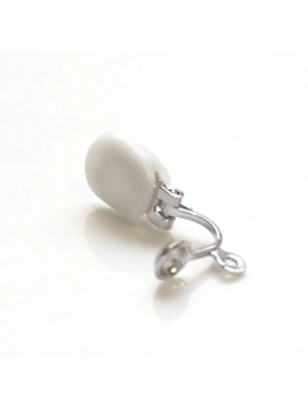 White Clip Slip Earring Comfort Pads Backs Findings 4 pcs